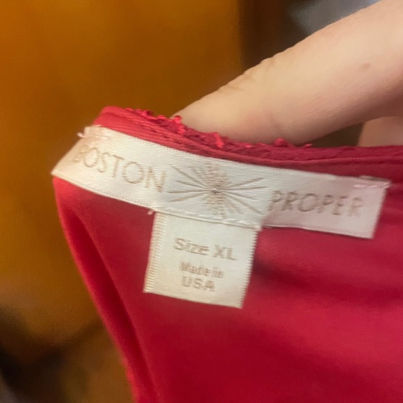 Boston Proper Womens Romantic Feminine Career Scalloped Lace Blouse Pink Size XL - Picture 5 of 6